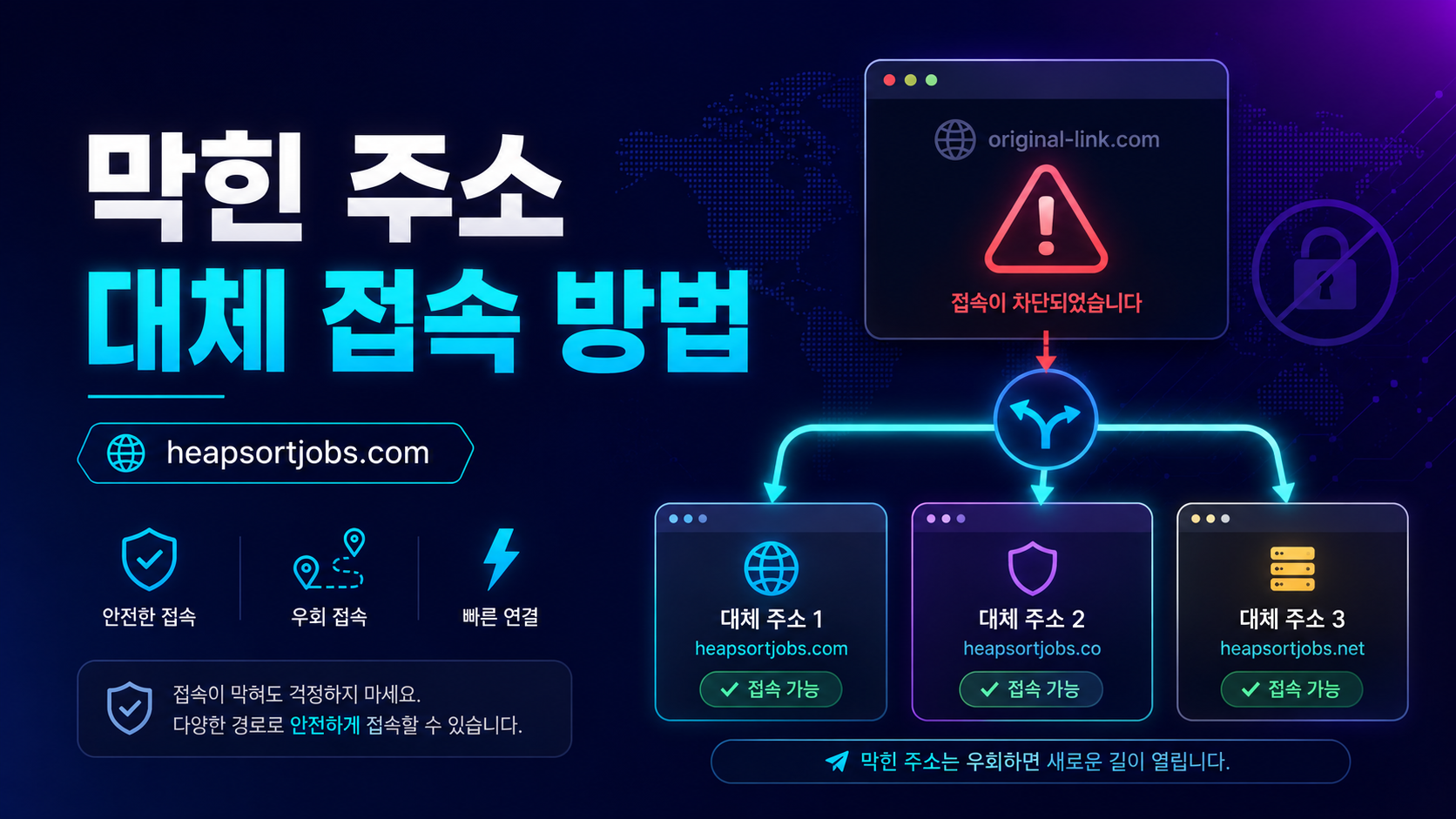 막힌 주소 대체 방법 확인 화면